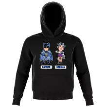 Sweat à capuche Enfant « Les 2 Super-Héros de la Nuit !! » – Parodie Batman