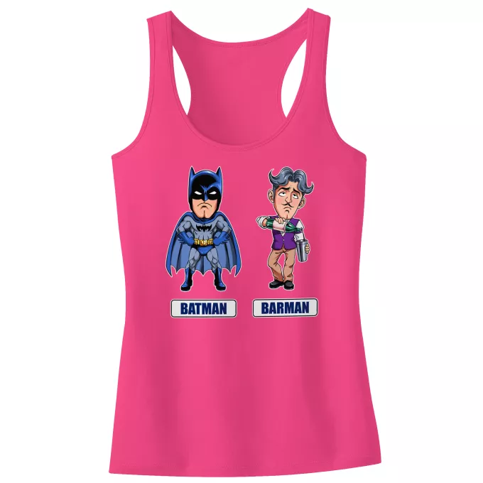 Débardeur Enfant Fille Parodie Batman Les 2 Super-Héros de la Nuit !! - Barman