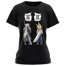 T-shirt Femme Clad Strife Vs Sephiroth « Final Fantazizi Remake ! » – Parodie Final Fantasy VII