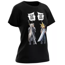 T-shirt Femme Clad Strife Vs Sephiroth « Final Fantazizi Remake ! » – Parodie Final Fantasy VII