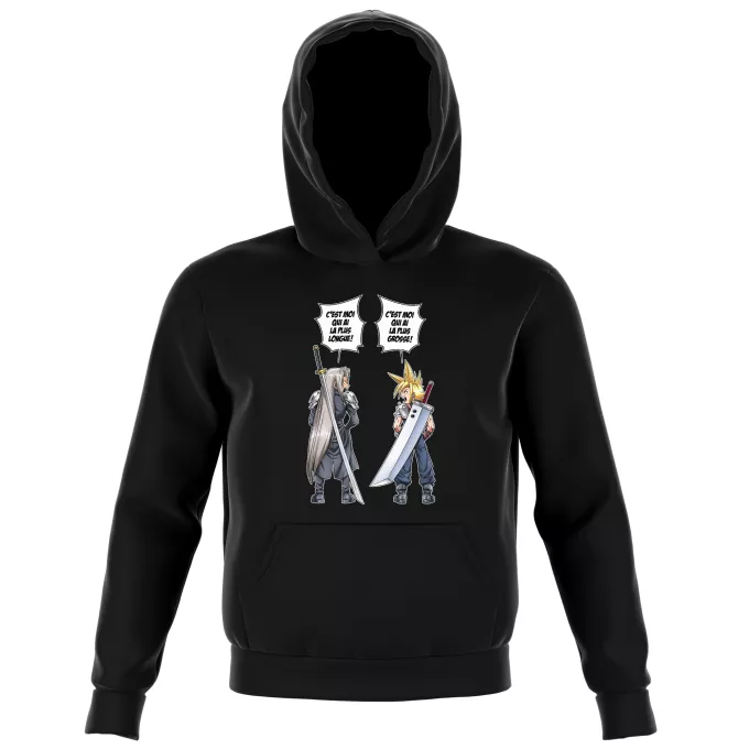 Sweat-shirts à Capuche Enfant Parodie Final Fantasy VII - FFVII Final Fantazizi Remake ! - Clad Strife Vs Sephiroth