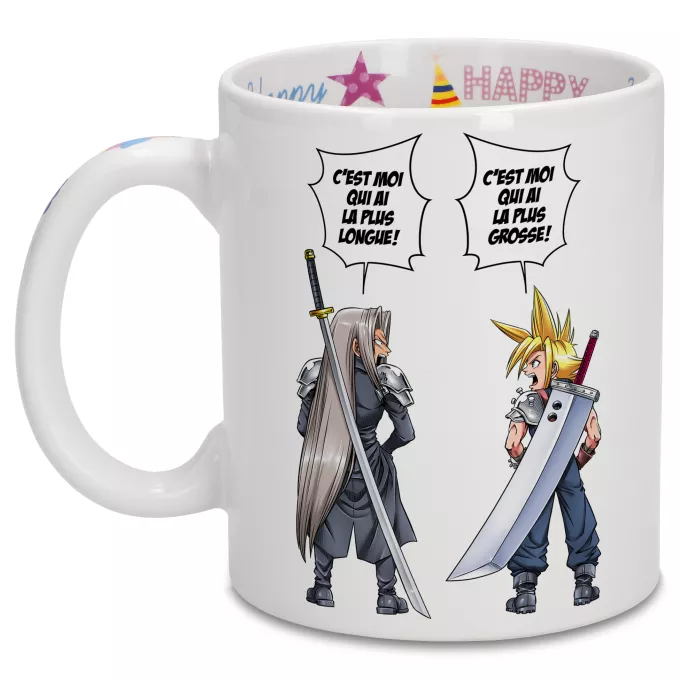 Mugs Anniversaire Parodie Final Fantasy VII - FFVII Final Fantazizi Remake ! - Clad Strife Vs Sephiroth