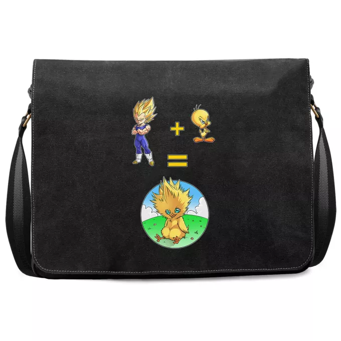 Premium Messenger Bag Parody of Dragon Ball Z - DBZ Baby Chocobo, Vegeta and Tweety