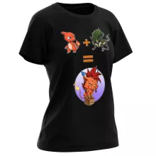 Red XIII Damen T-shirt “Red XIII, Wolf Link und Glutexo” – Parodie auf Pokémon