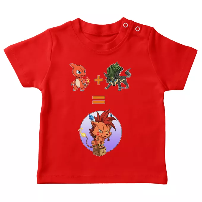 Baby T-shirts Parodie auf Pokémon Red XIII, Wolf Link und Glutexo