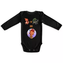 Red XIII Baby Body långa ärmar “Red XIII, Link Varg och Charmeleon” – Parodi Pokémon