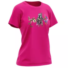 Mando Women T-shirt “Mando the Mandalorian aka Din Djarin, Wile E. Coyote and the Road Runner” – Star Wars parody