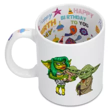 Taza Yoda “Yoda, Bebe Yoda y Greta Gremlin” – Parodia de Star Wars