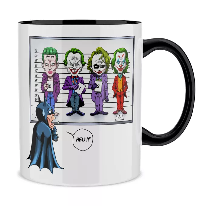 Mokken Parodie Batman Batman en il Joker (Jared Letho, Jack Nicholson, Heath Ledger en Joaquin Phoenix)