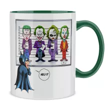 Batman Mugg “Batman och il Joker  (Jared Letho, Jack Nicholson, Heath Ledger och Joaquin Phoenix)” – Parodi Läderlappen