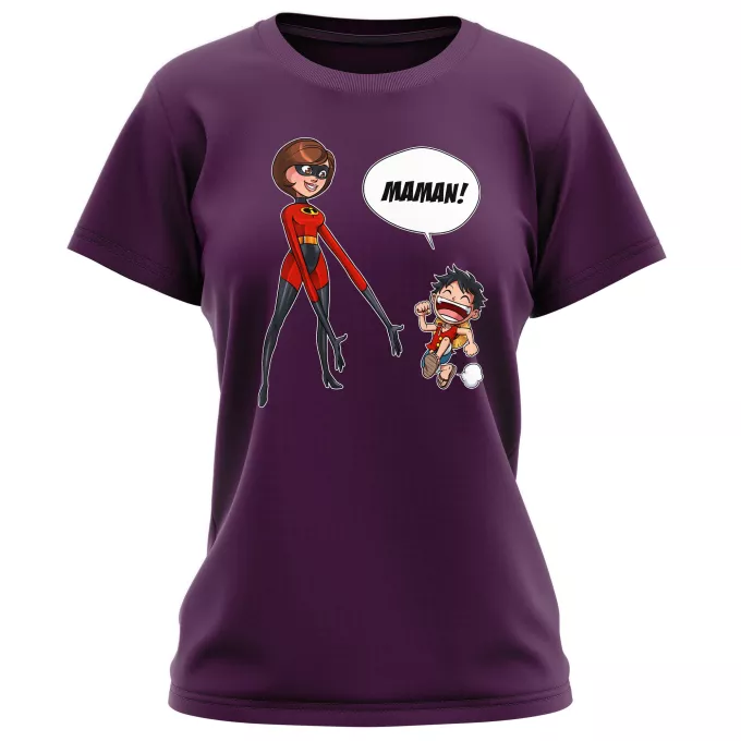 T-shirts Femmes Parodie One Piece Super Maman !! - Elasticgirl la Maman indestructible, Luffy