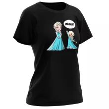 T-shirt Femme Elsa « Une Maman qui n'a pas froid aux yeux ! » – Parodie Super Mario