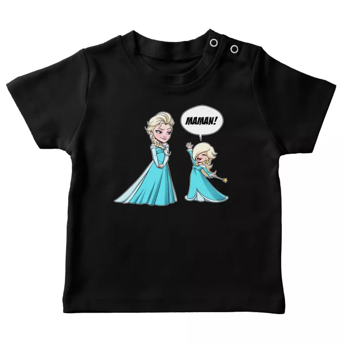 T-shirts bébé Parodie Super Mario Une Maman qui n'a pas froid aux yeux ! - Elsa la Reine des Neiges, Harmonie