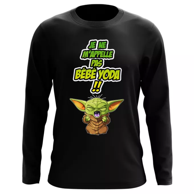 T-Shirts manches longues Parodie Star Wars Un cri du coeur et avec force ! - Grogu, Bébé Yoda, Baby Yoda