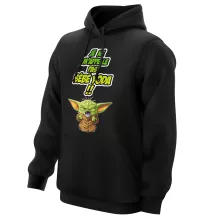 Sweat à capuche Grogu « Un cri du coeur et avec force ! » – Parodie Star Wars