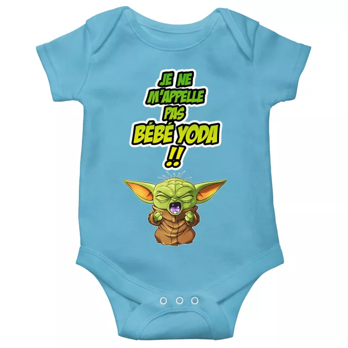 Body bébé manches courtes (garçons) Parodie Star Wars Un cri du coeur et avec force ! - Grogu, Bébé Yoda, Baby Yoda