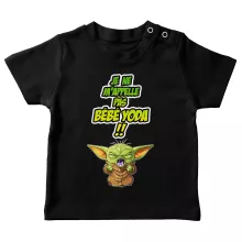 T-shirt bébé Grogu « Un cri du coeur et avec force ! » – Parodie Star Wars