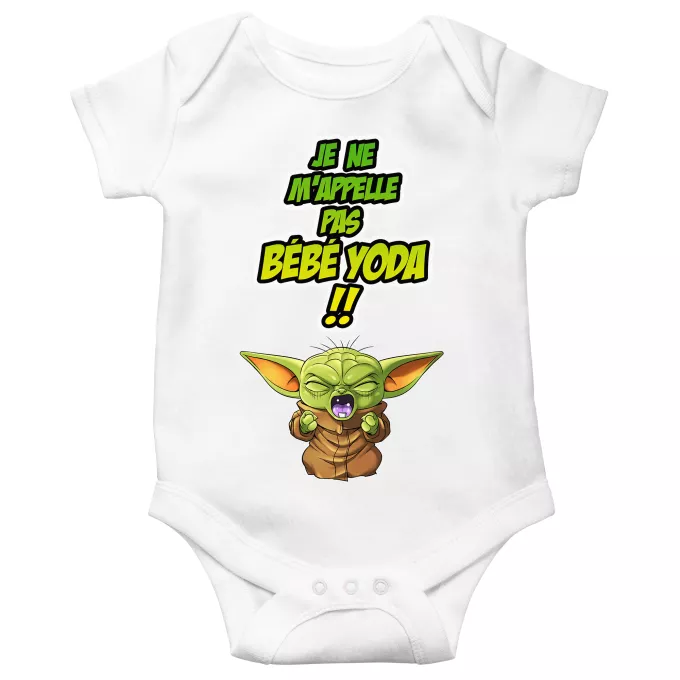 Body bébé manches courtes Parodie Star Wars Un cri du coeur et avec force ! - Grogu, Bébé Yoda, Baby Yoda