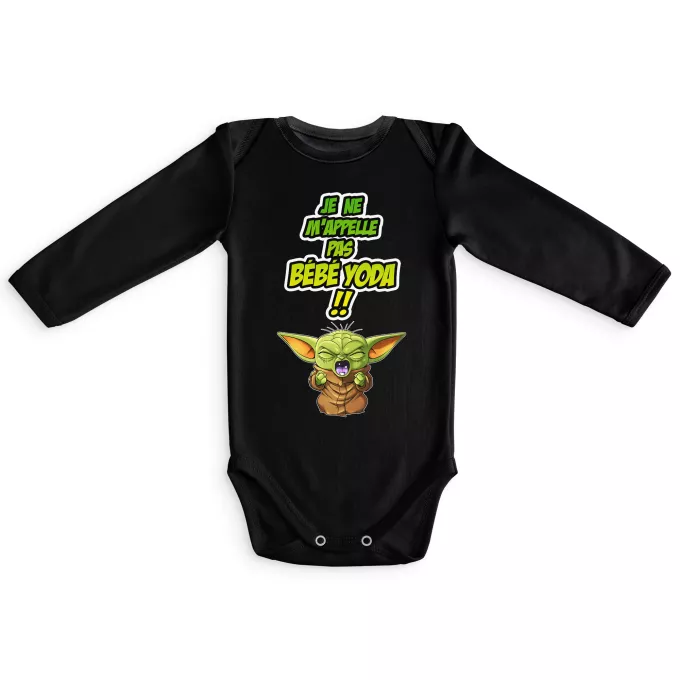 Body bébé manches longues Parodie Star Wars Un cri du coeur et avec force ! - Grogu, Bébé Yoda, Baby Yoda