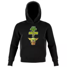 Sweat à capuche Enfant Grogu « Un cri du coeur et avec force ! » – Parodie Star Wars