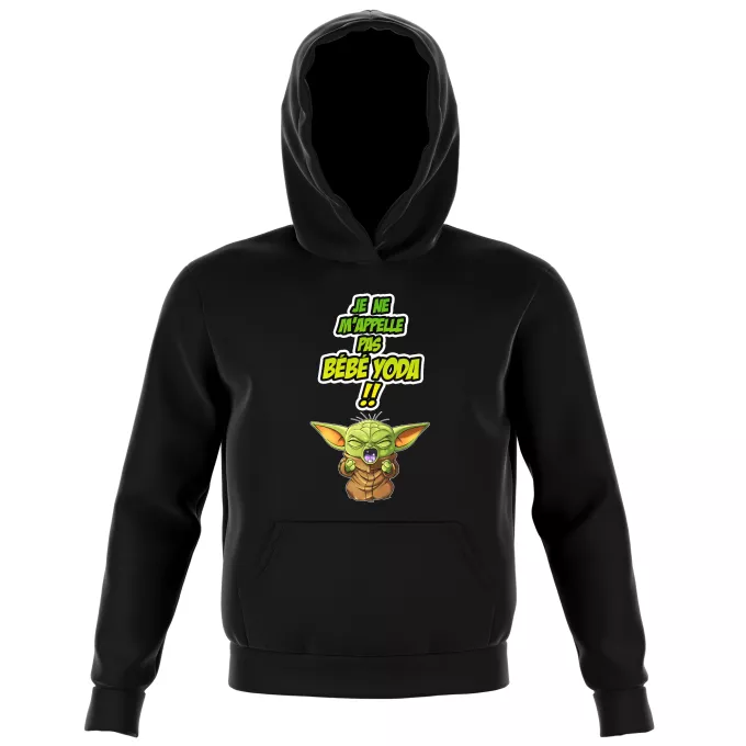 Sweat-shirts à Capuche Enfant Parodie Star Wars Un cri du coeur et avec force ! - Grogu, Bébé Yoda, Baby Yoda