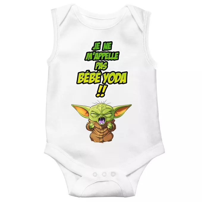 Body bébé sans manches Parodie Star Wars Un cri du coeur et avec force ! - Grogu, Bébé Yoda, Baby Yoda
