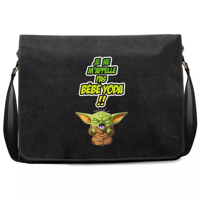 Sac à Bandoulière Premium Parodie Star Wars Un cri du coeur et avec force ! - Grogu, Bébé Yoda, Baby Yoda