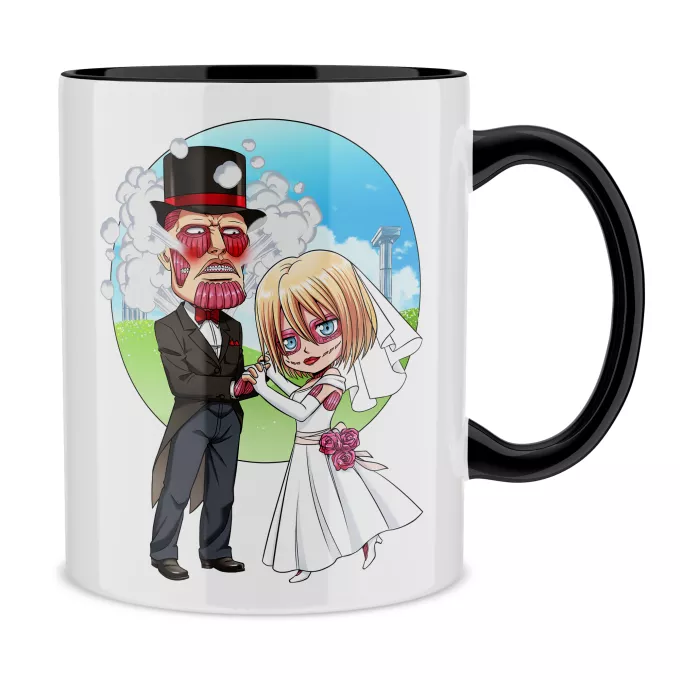Annie Leonhardt Tasse “Annie Leonhardt Der Weibliche Titan und Berthold Fubar Der kolossale Titan” – Parodie auf Attack on Titan