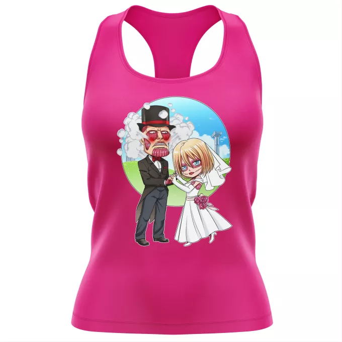 Annie Leonhardt Damen T-shirt Tank top “Annie Leonhardt Der Weibliche Titan und Berthold Fubar Der kolossale Titan” – Parodie auf Attack on Titan