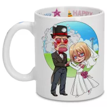 Taza Annie Leonhardt “Annie Leonhardt la Titán Hembra y Bertoldt Hoover el titán colosal” – Parodia de Shingeki no Kyojin