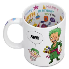 Mug Zorro Roronoa « Un fiston démoniaque !! » – Parodie One Piece