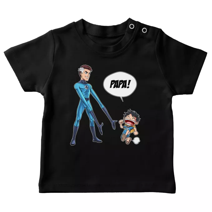 T-shirts bébé Parodie One Piece Un papa Fantastique ! - Luffy, Mr Fantastique aka Mr Fantastic