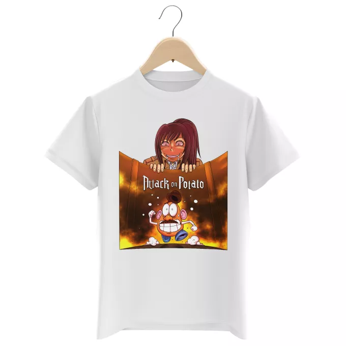 Camisetas Niños Parodia Toy Story Sasha Braus de Shingeki no Kyojin y Señor Cara de Papa de Toy Story - El titán colosal