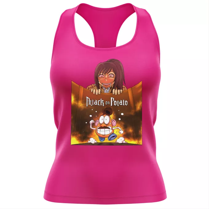 Vrouwen Tank Tops Parodie Toy Story Sasha Braus van Attack on Titan en Meneer aardappelhoofd van Toy Story - De Kolossale Titan