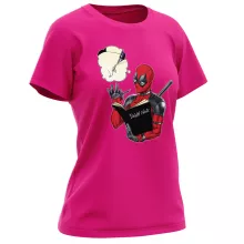 Women T-shirt “Deadpool, Logan aka Wolverine and the Death Note” – Deadpool parody