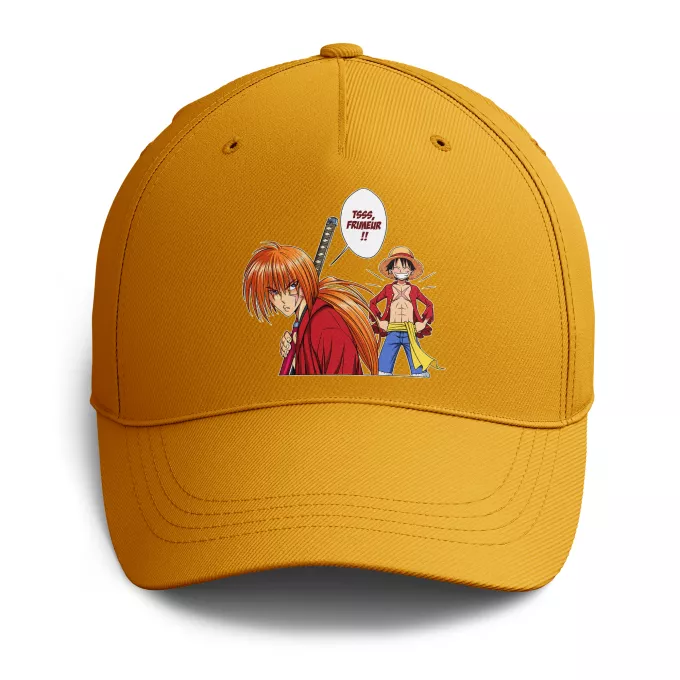 Casquettes Parodie One Piece L'élève dépasse le Maître... - Kenshin, Luffy, Kenshin Himura, Rurouni Kenshin, Monkey D Luffy, Mugiwara no Luffy