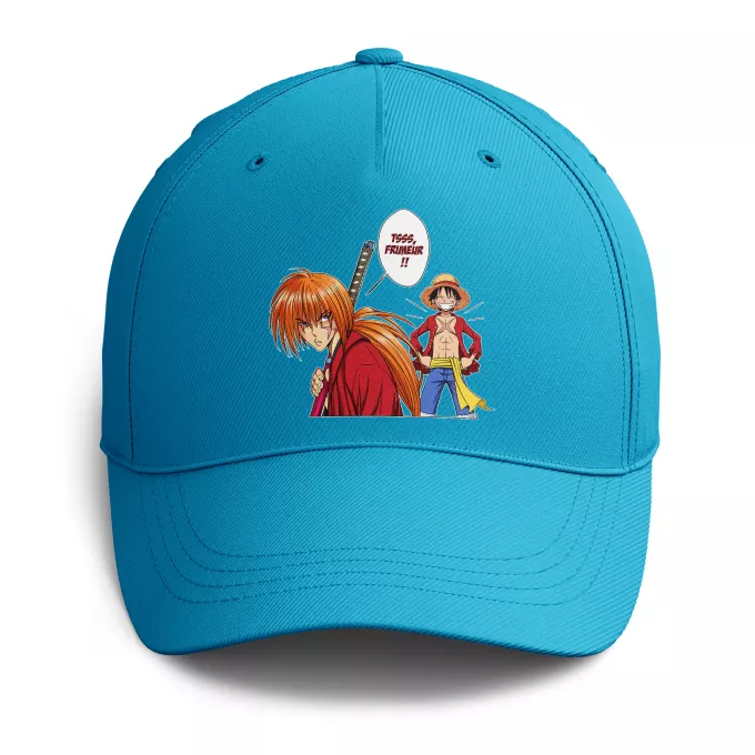 Casquettes Parodie One Piece L'élève dépasse le Maître... - Kenshin, Luffy, Kenshin Himura, Rurouni Kenshin, Monkey D Luffy, Mugiwara no Luffy
