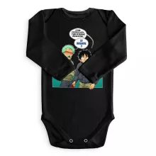 Body bébé manches longues Monkey D. Luffy « La Bagarre !! » – Parodie One Piece