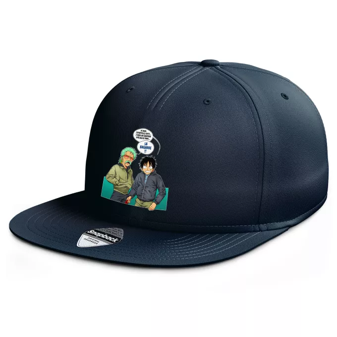 Casquette Rap Snapback Parodie One Piece La Bagarre !! - Monkey D. Luffy, Zorro Roronoa