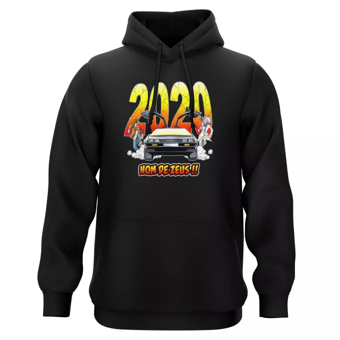 Sweat-shirts à Capuche Parodie Retour vers le Futur Nom de Zeus, retournons dans le passé !! - Doc Brown et Marty MacFly