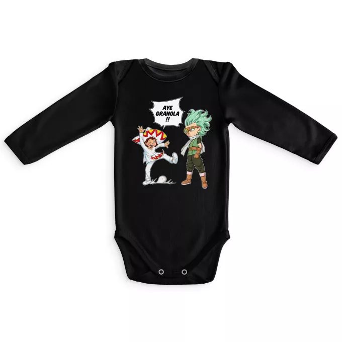 Body bébé manches longues Parodie Dragon Ball Super Aye Granola !! - Granola l'être le plus puissant de l'univers