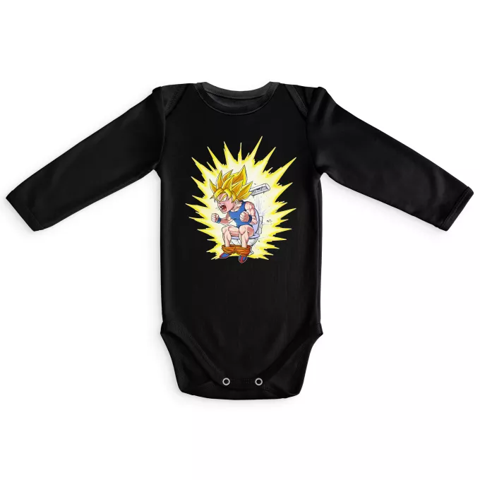 Baby Body långa ärmar Parodi Dragon Ball Super Son Goku Super-saiyajin