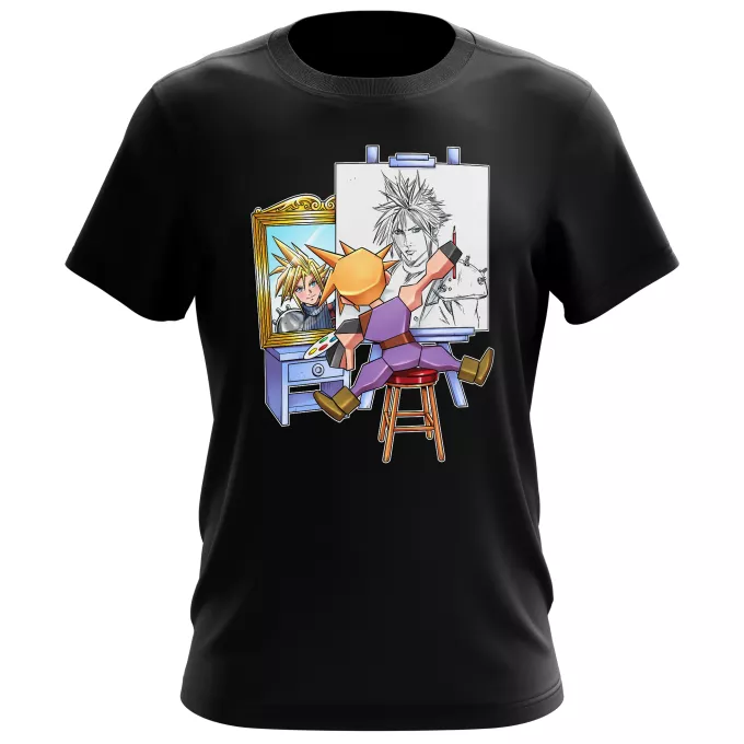 Camisetas Hombre Parodia Final Fantasy VII - FFVII Autorretrato de Cloud Strife