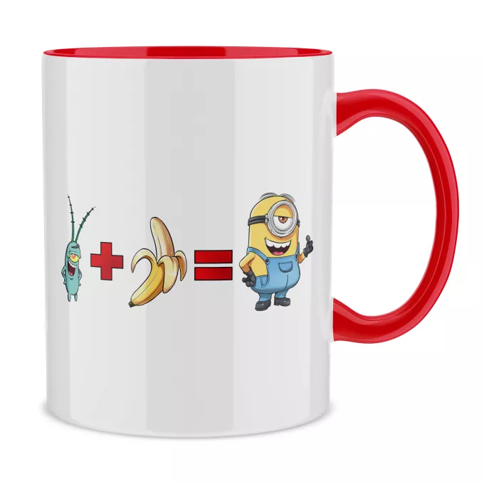 Mugs Parody of Minions Plankton and banana equal Minion