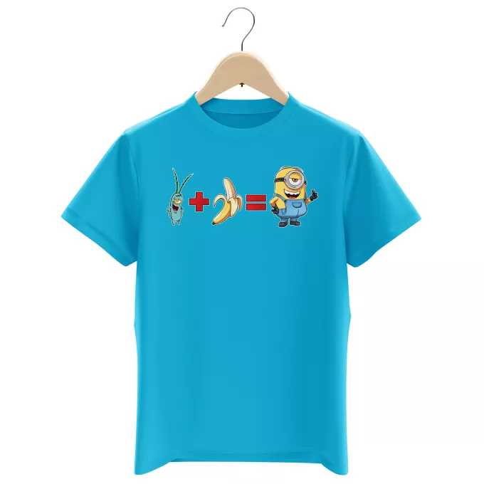 Boys Kids T-shirts Parody of Minions Plankton and banana equal Minion