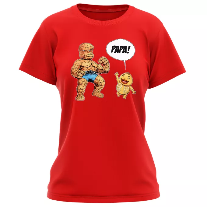 T-shirts Femmes Parodie Zelda Un papa solide comme un roc ! - La Chose des 4 Fantastiques et un Goron