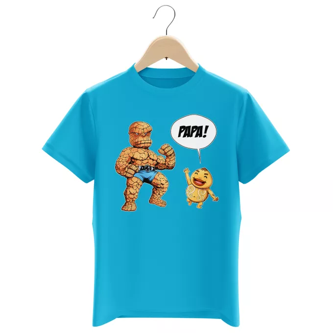 T-shirts Enfants Garçons Parodie Zelda Un papa solide comme un roc ! - La Chose des 4 Fantastiques et un Goron