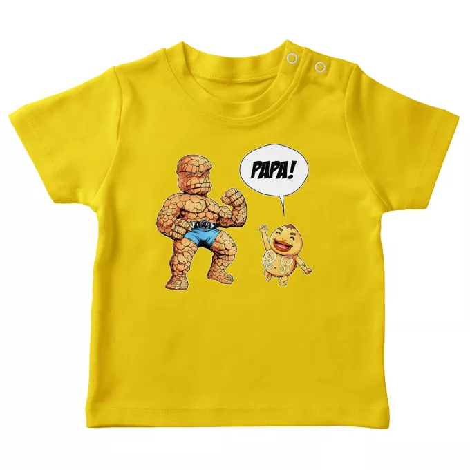 T-shirts bébé Parodie Zelda Un papa solide comme un roc ! - La Chose des 4 Fantastiques et un Goron
