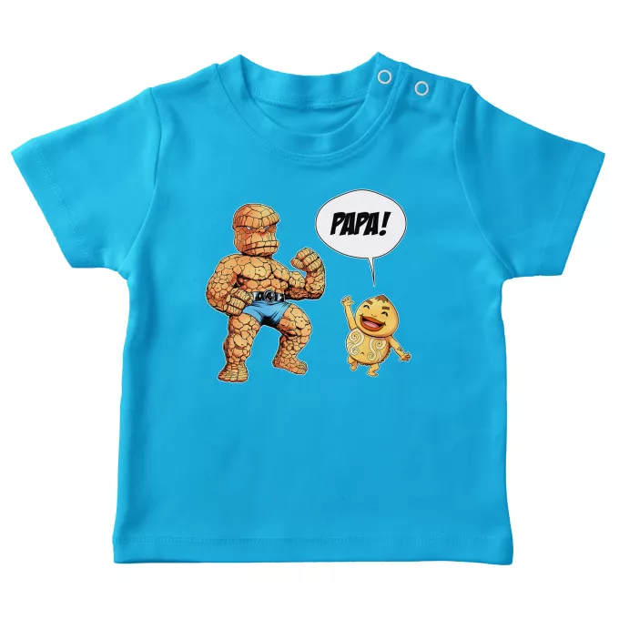 T-shirts bébé Parodie Zelda Un papa solide comme un roc ! - La Chose des 4 Fantastiques et un Goron