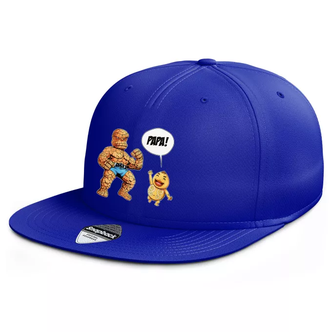 Casquette Rap Snapback Parodie Zelda Un papa solide comme un roc ! - La Chose des 4 Fantastiques et un Goron